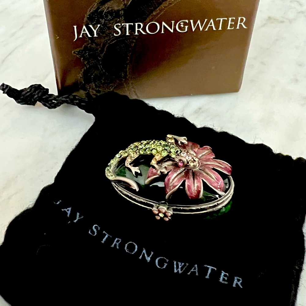 Jay Strongwater Lizard Oval Trinket Box